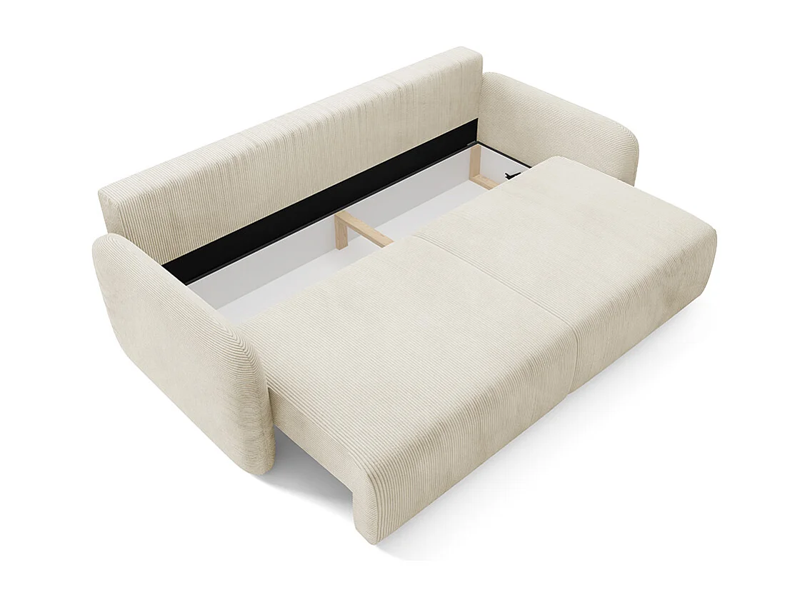 Canapé convertible 3 places avec coffre Dora Beige