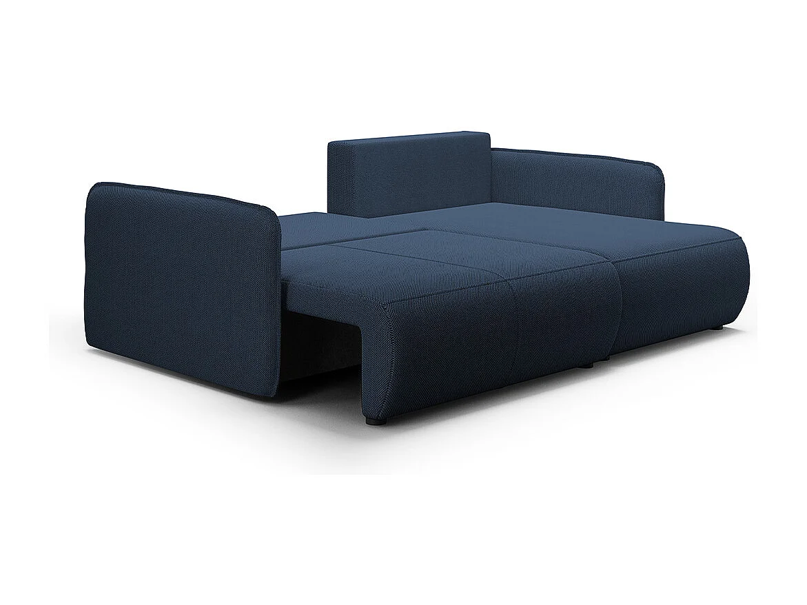 Canapé d'angle réversible et convertible 3 places avec coffre Claudio Bleu foncé