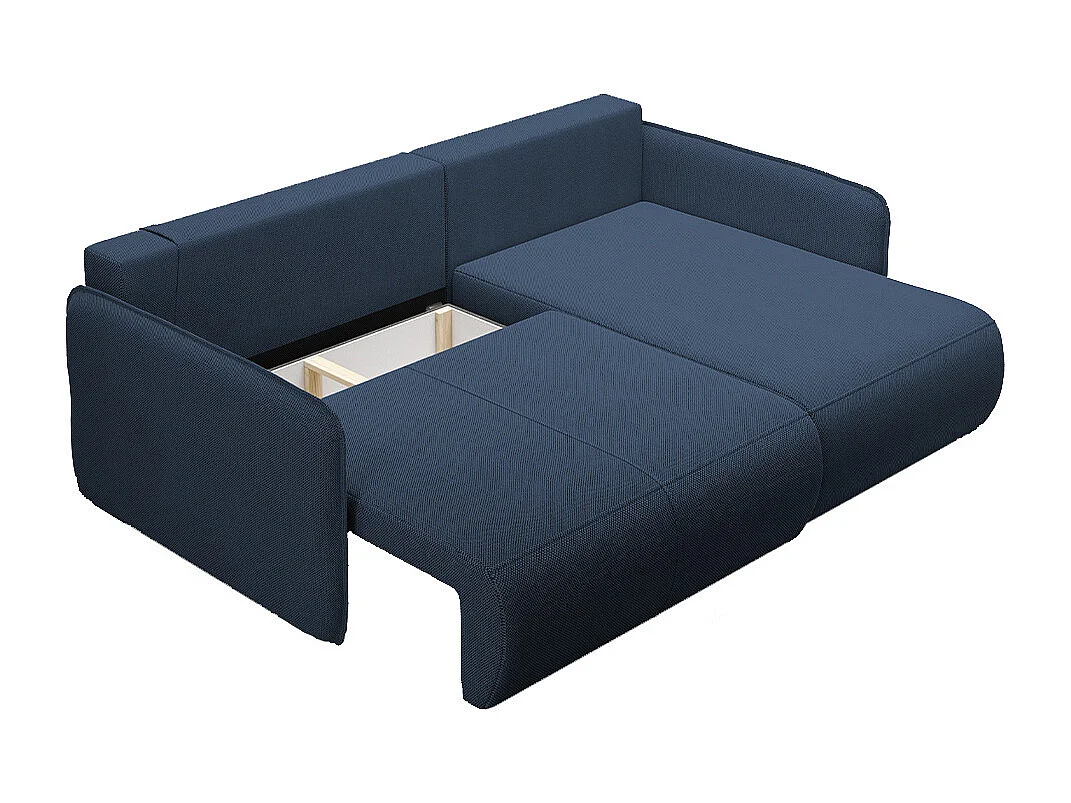 Canapé d'angle réversible et convertible 3 places avec coffre Claudio Bleu foncé