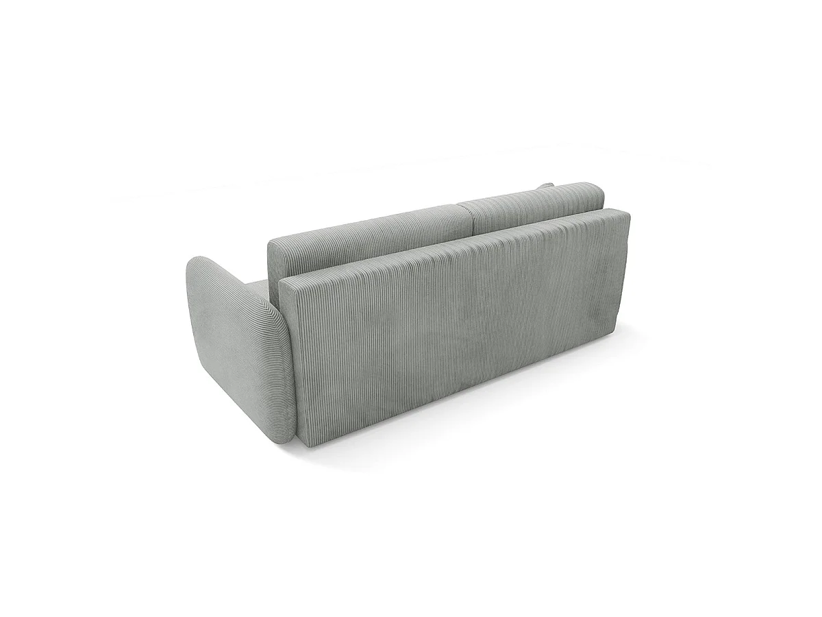 3-sitsig bäddsoffa med förvaringsutrymme, modell Dora, ljusgrå