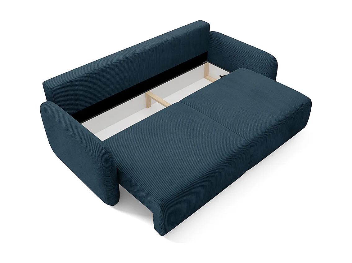 Canapé convertible 3 places avec coffre Dora Bleu foncé