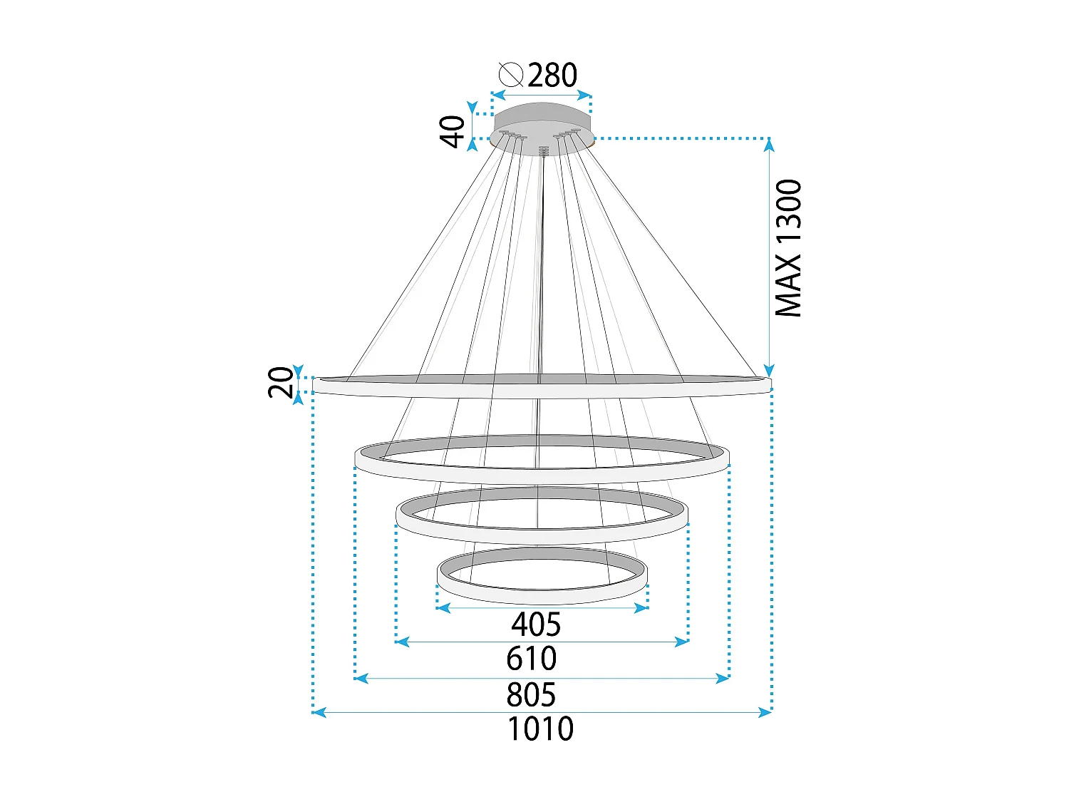 Lâmpada Suspensa Toolight Lhj009-Cp4 Gold Gold