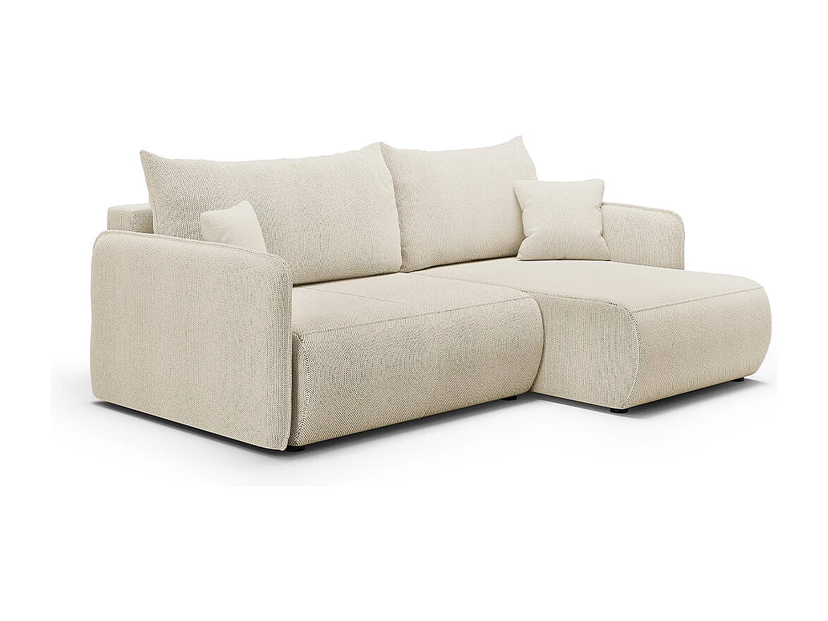 Canapé d'angle réversible et convertible 3 places avec coffre Claudio Beige