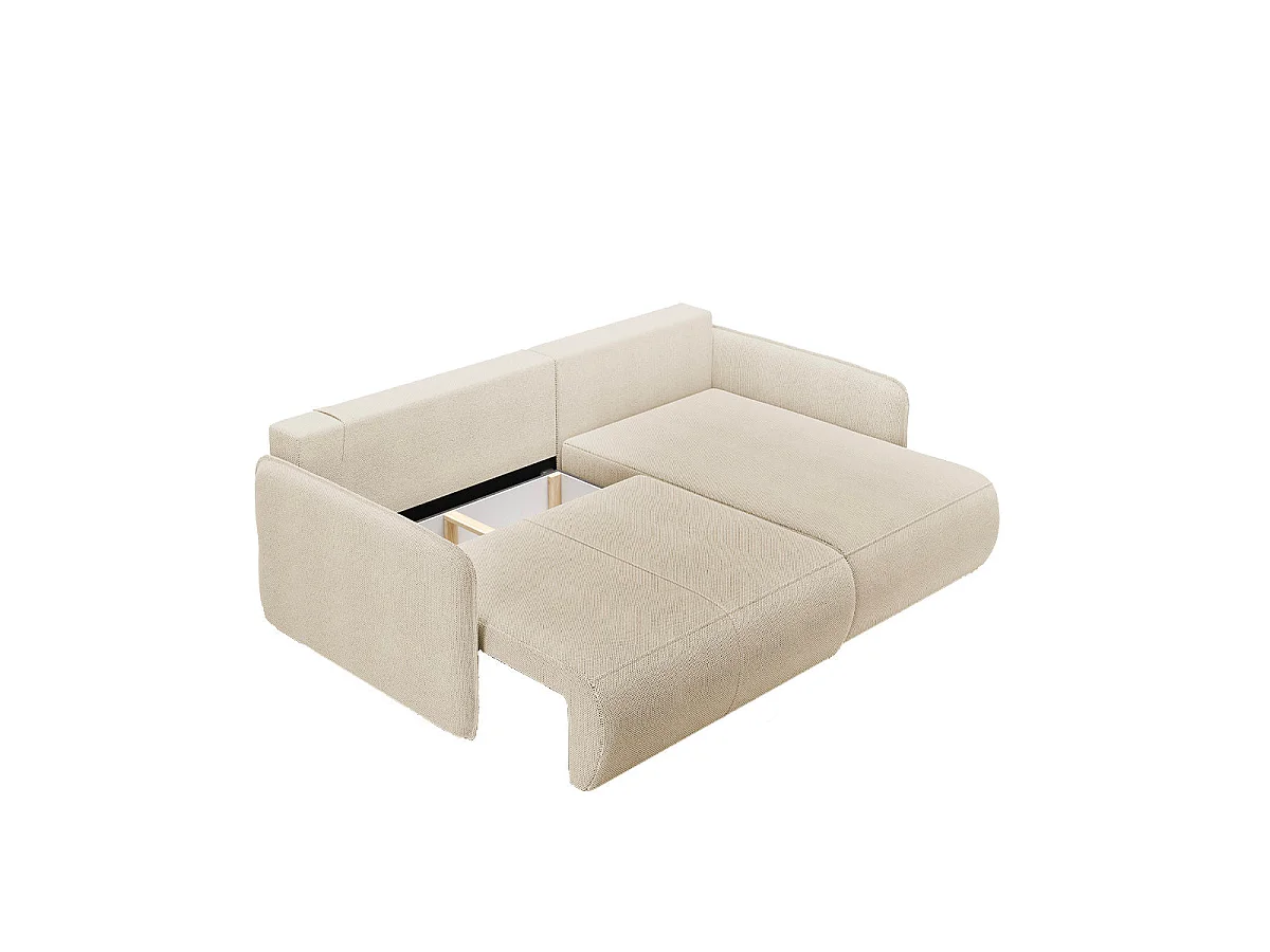 Vendbar hjørnesofa med sovefunktion til 3 personer og opbevaringskasse Claudio Beige