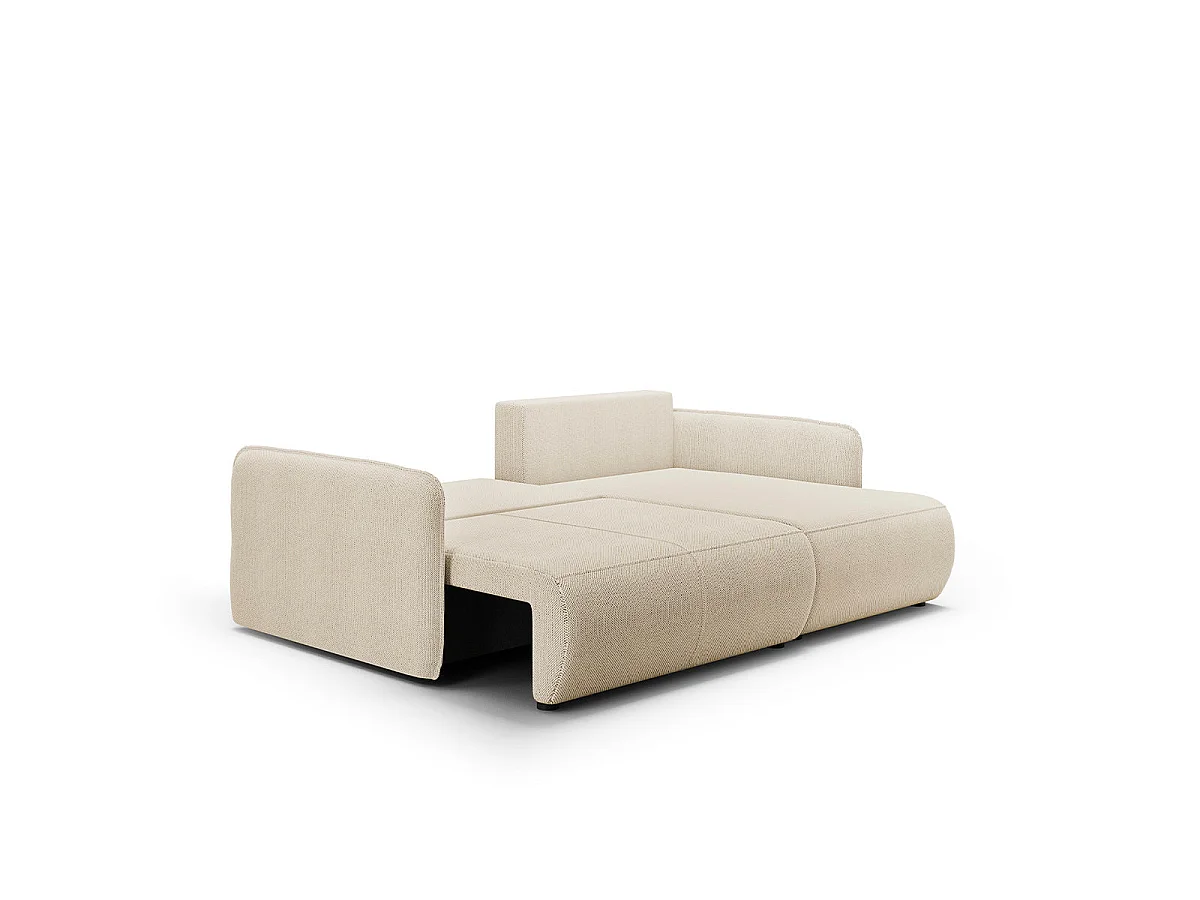 Vendbar hjørnesofa med sovefunktion til 3 personer og opbevaringskasse Claudio Beige