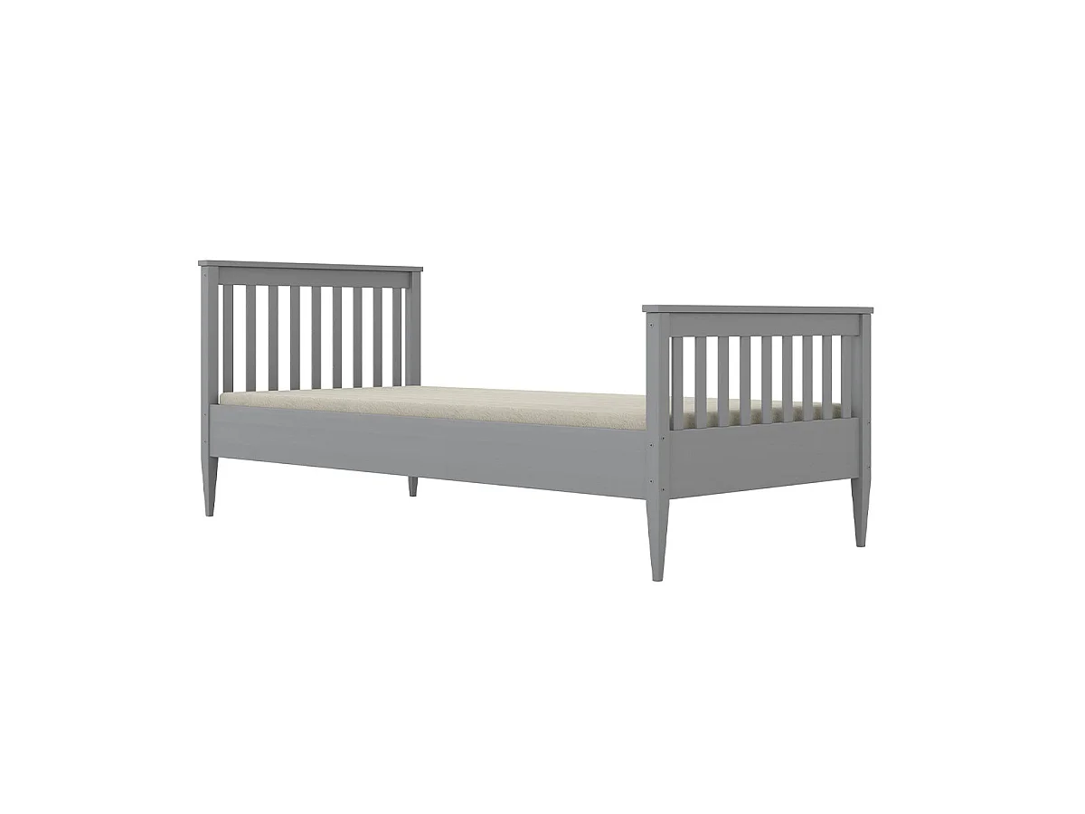 Ignas grijs 90x200 bed met lattenbodem