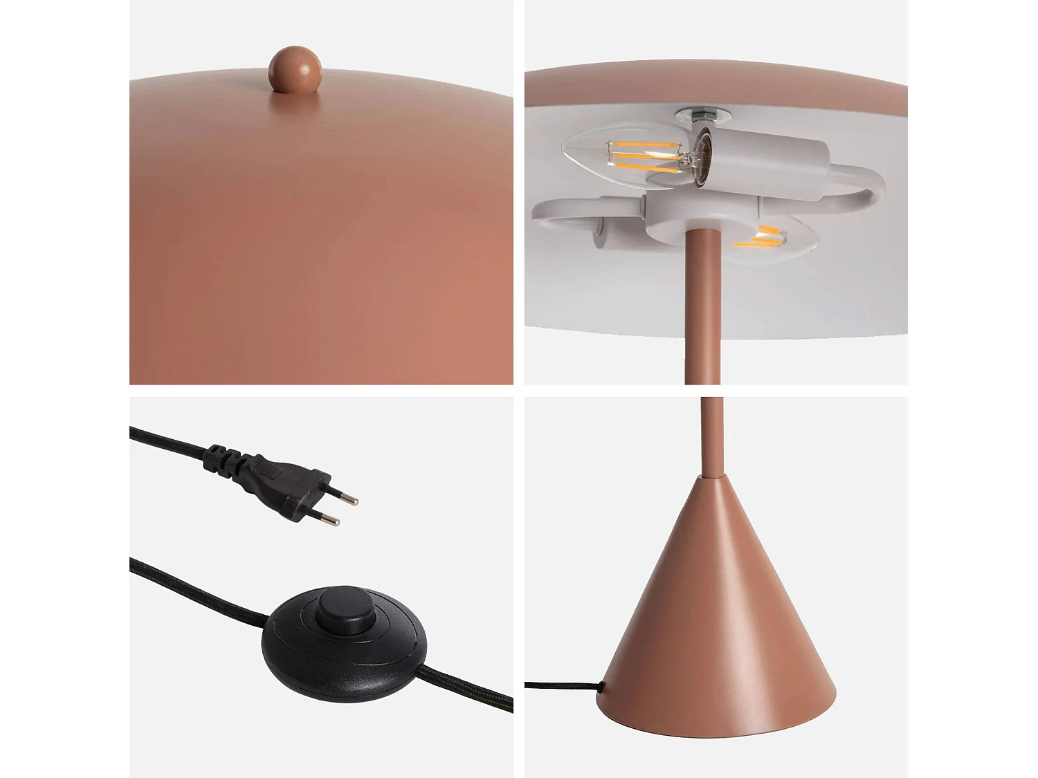 Lampadaire intérieur métal Ø50cm marron - Lyse