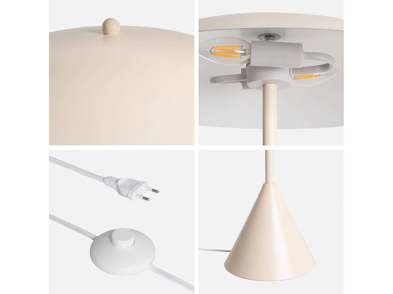 Lampadaire intérieur métal Ø50cm beige - Lyse