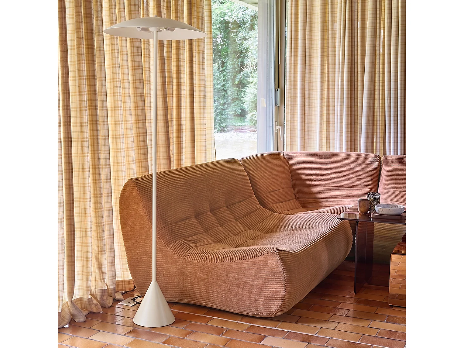 Lampadaire intérieur métal Ø50cm beige - Lyse