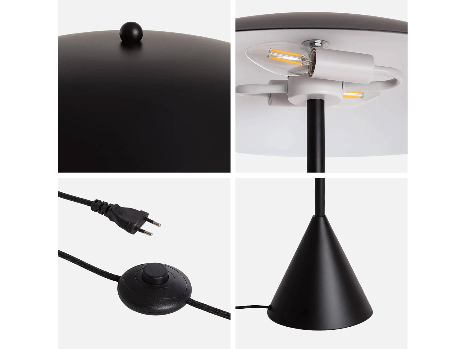 Lampadaire intérieur métal Ø50cm noir - Lyse