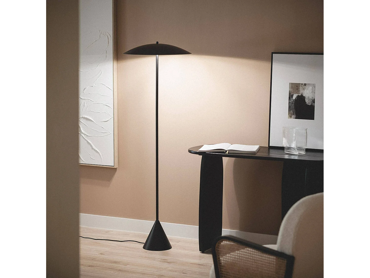 Lampadaire intérieur métal Ø50cm noir - Lyse