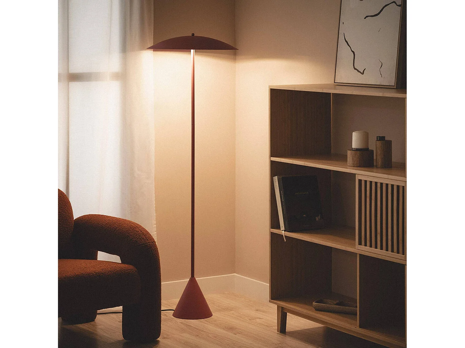 Lampadaire intérieur métal Ø50cm terracotta - Lyse