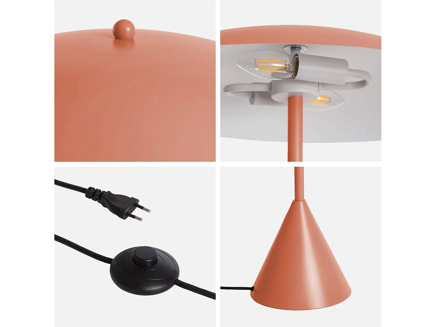 Lampadaire intérieur métal Ø50cm terracotta - Lyse