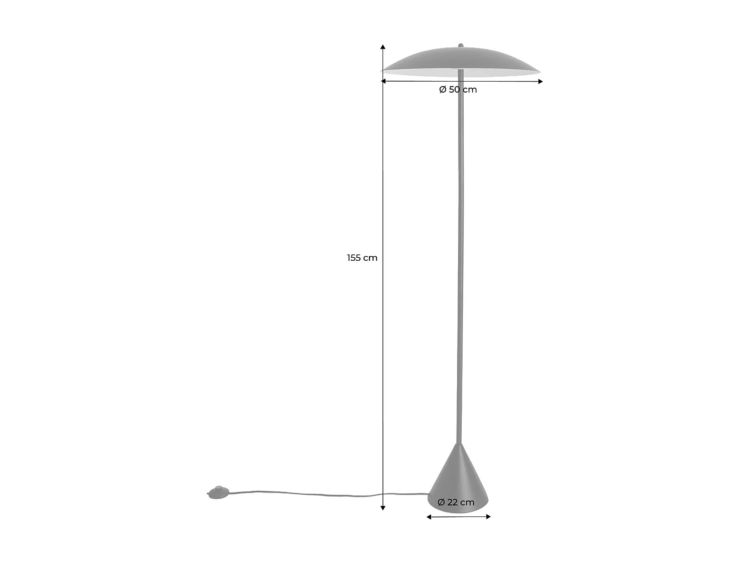 Lampadaire intérieur métal Ø50cm terracotta - Lyse