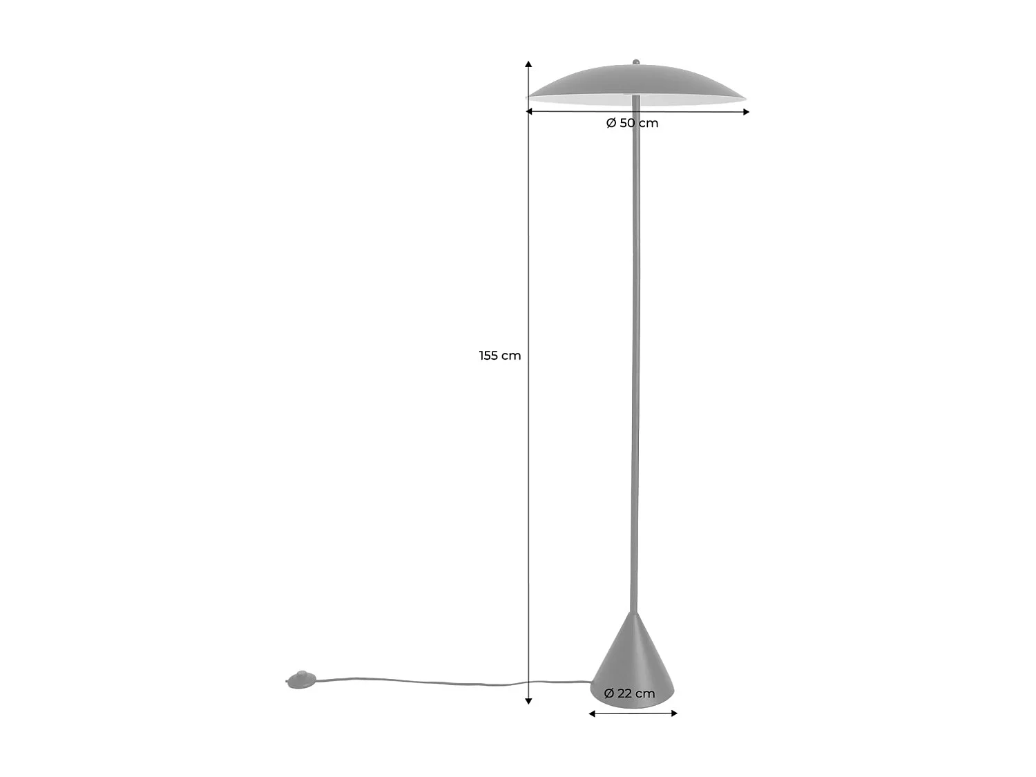 Lampadaire intérieur métal Ø50cm terracotta - Lyse