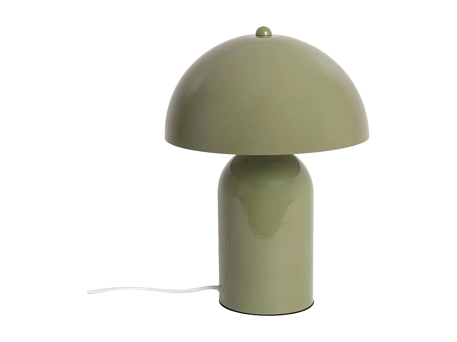 Lámpara de mesa interior metal, 25cm verde kaki