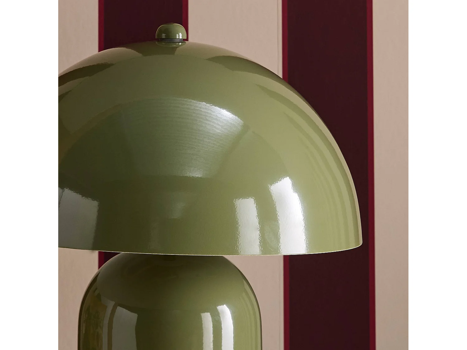 Lámpara de mesa interior metal, 25cm verde kaki