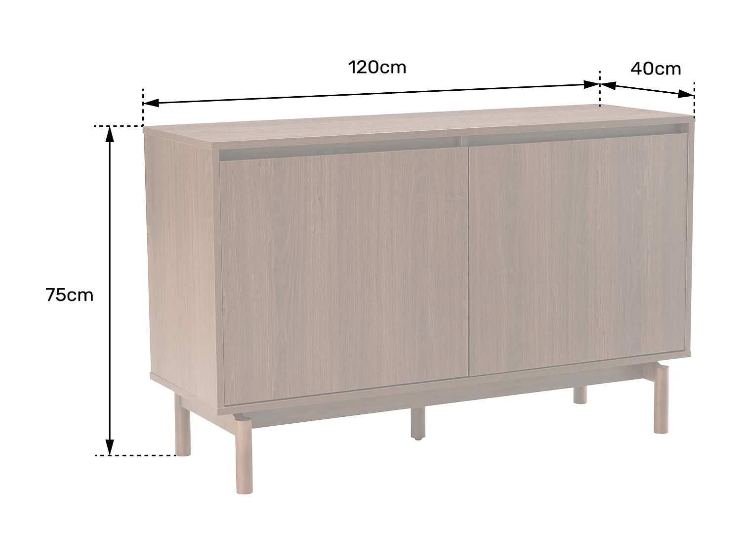 Dunkler Holz-Buffet 120cm SARAH