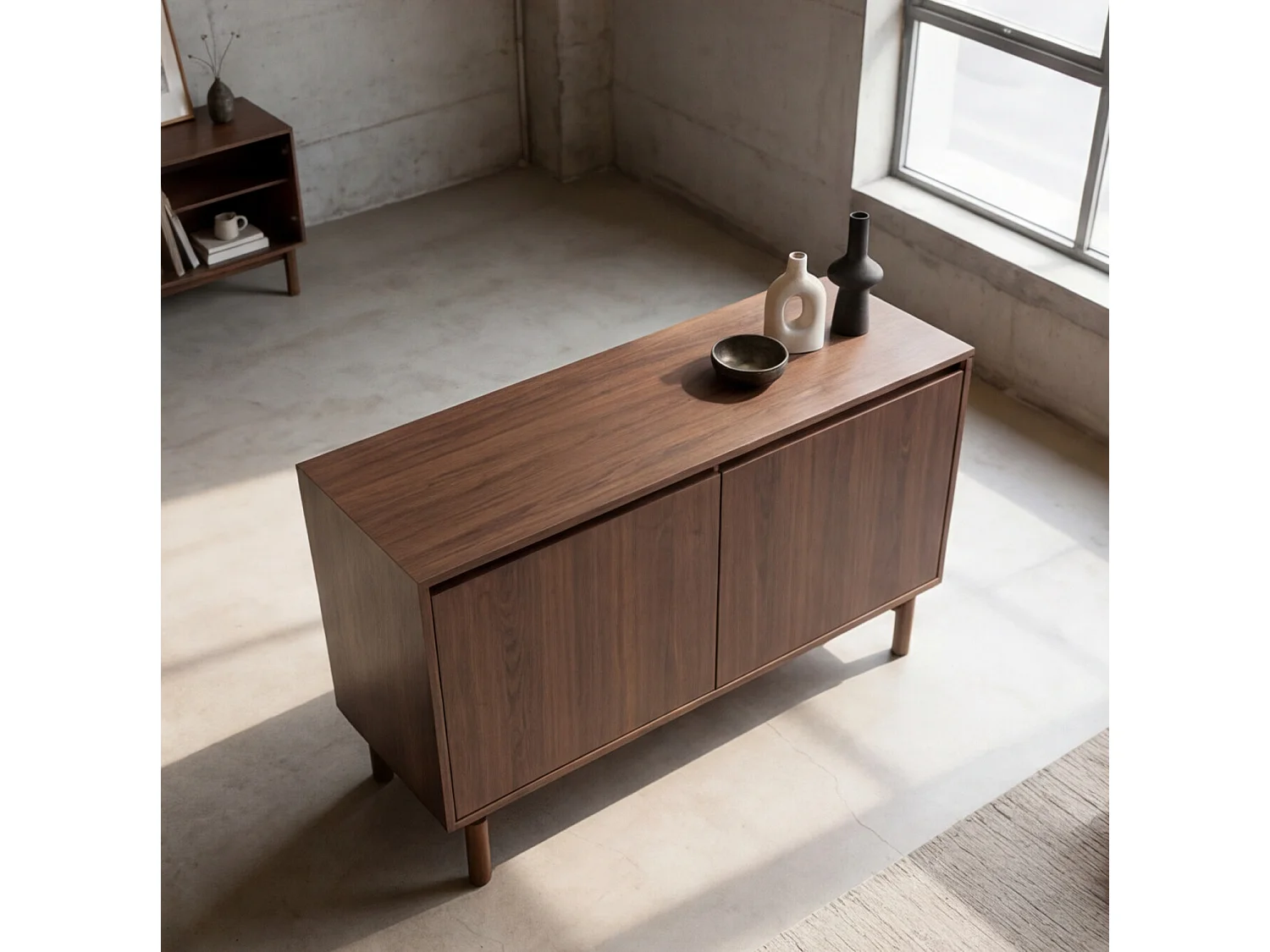 Buffet en bois foncé 120cm SARAH - HAPPY GARDEN