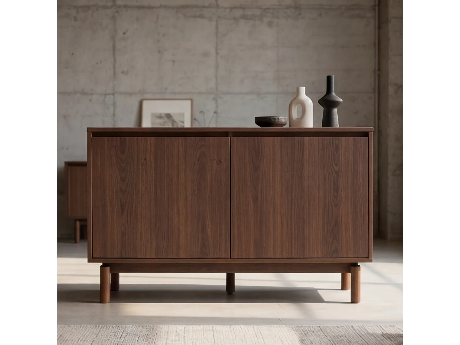 Buffet en bois foncé 120cm SARAH - HAPPY GARDEN