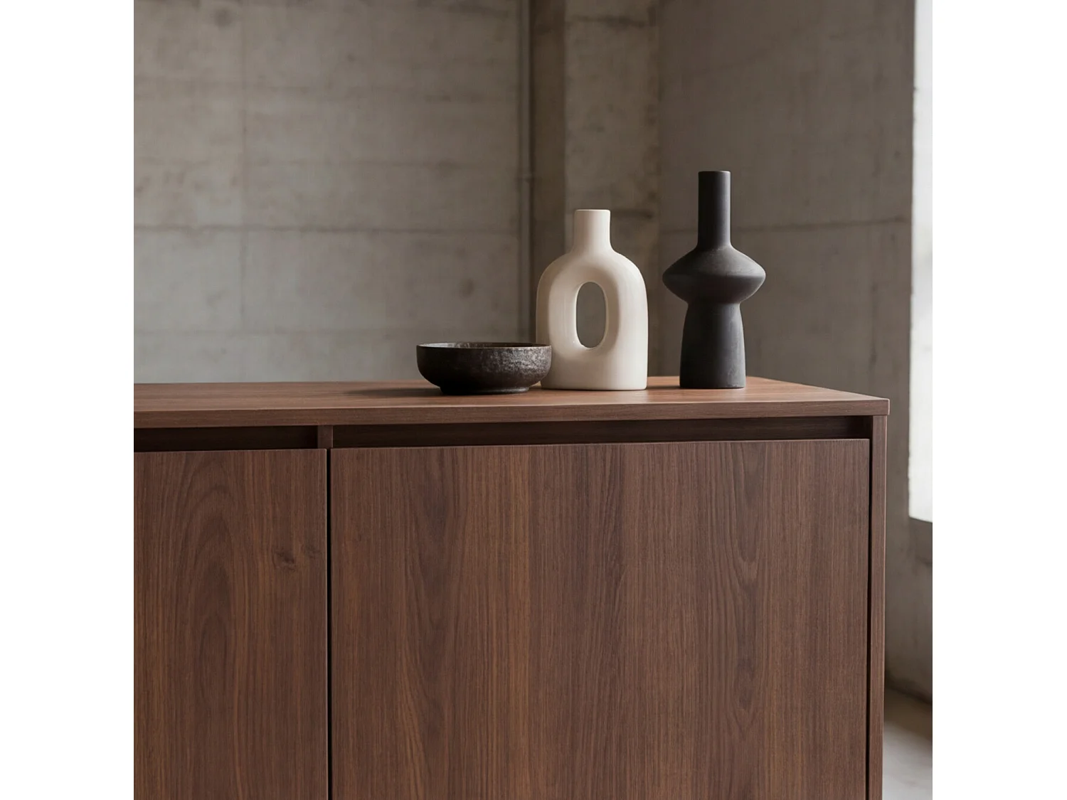 Buffet en bois foncé 120cm SARAH - HAPPY GARDEN