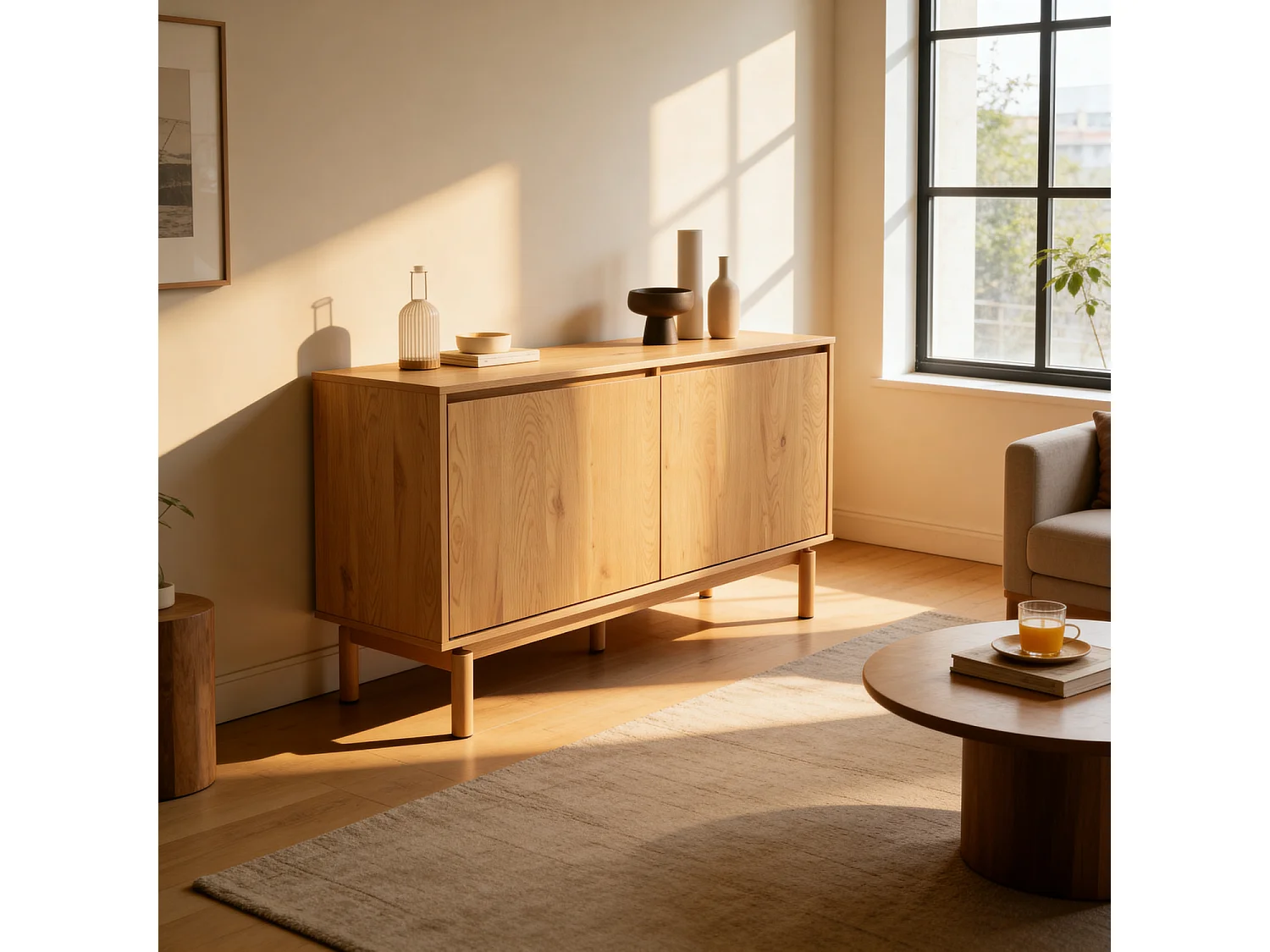 Buffet en bois 120cm SARAH - HAPPY GARDEN