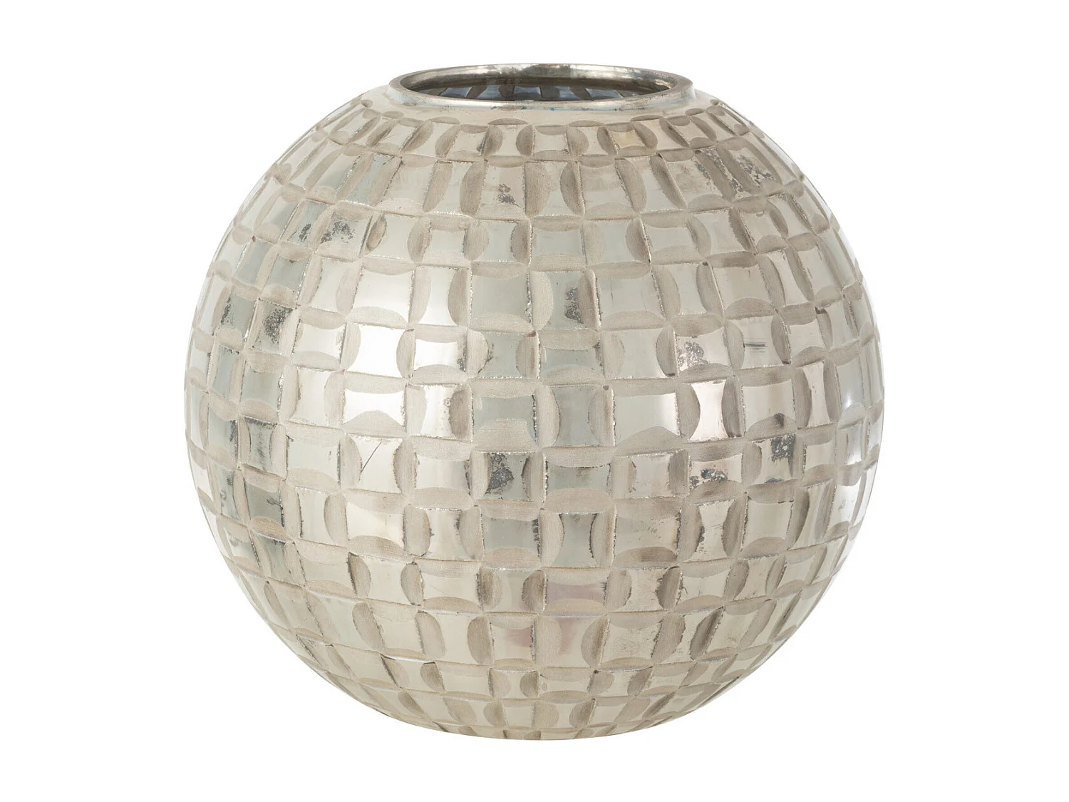 Photophore Déco en Verre "Alara" 29cm Gris
