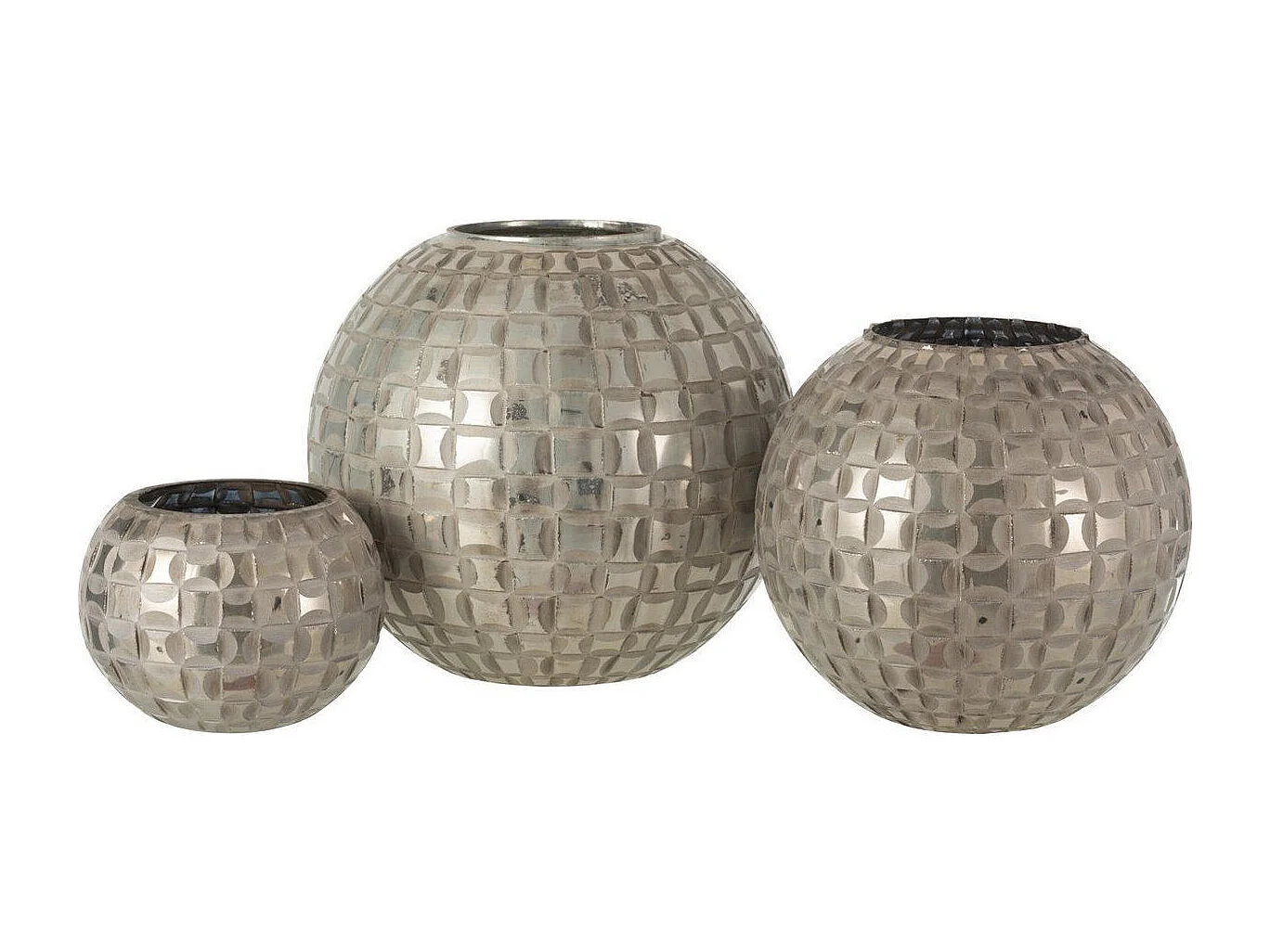 Photophore Déco en Verre "Alara" 29cm Gris