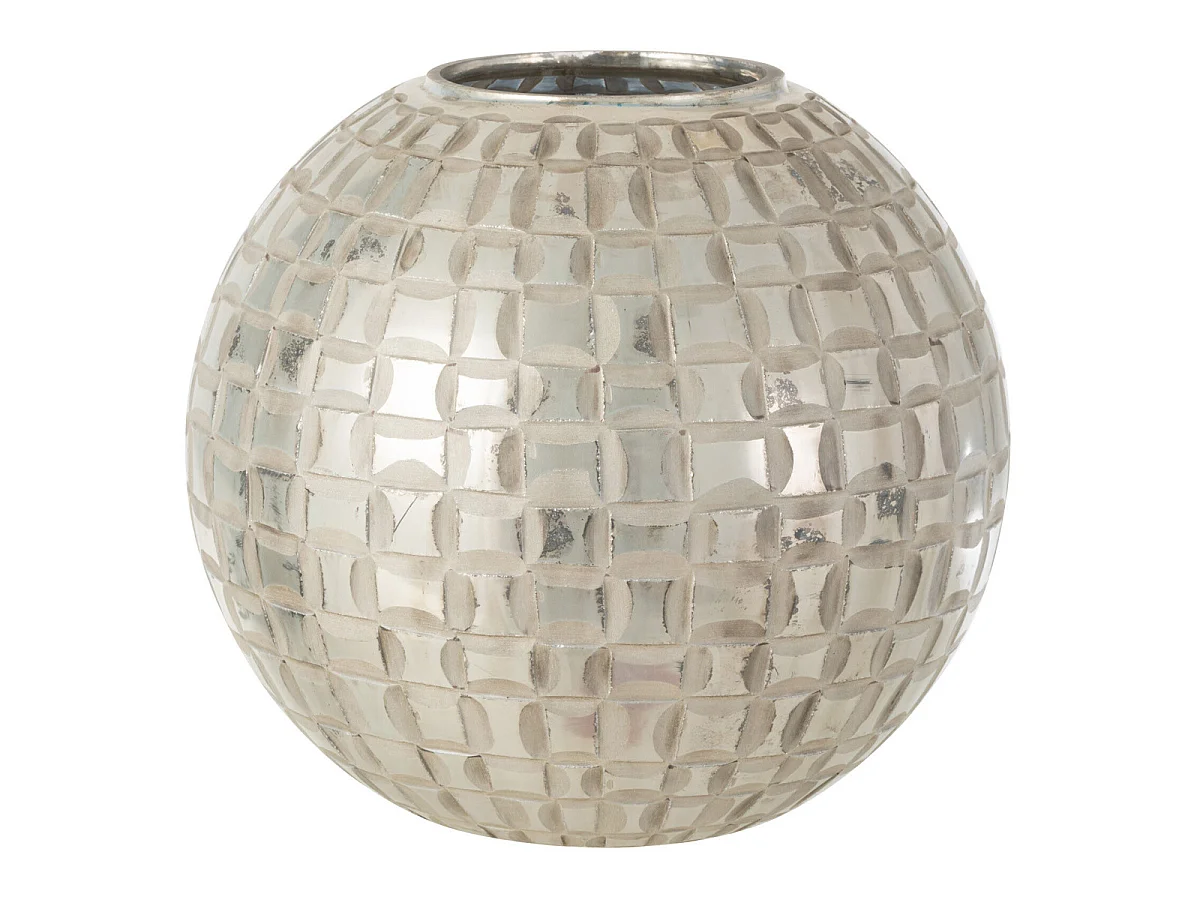 Photophore Déco en Verre "Alara" 29cm Gris
