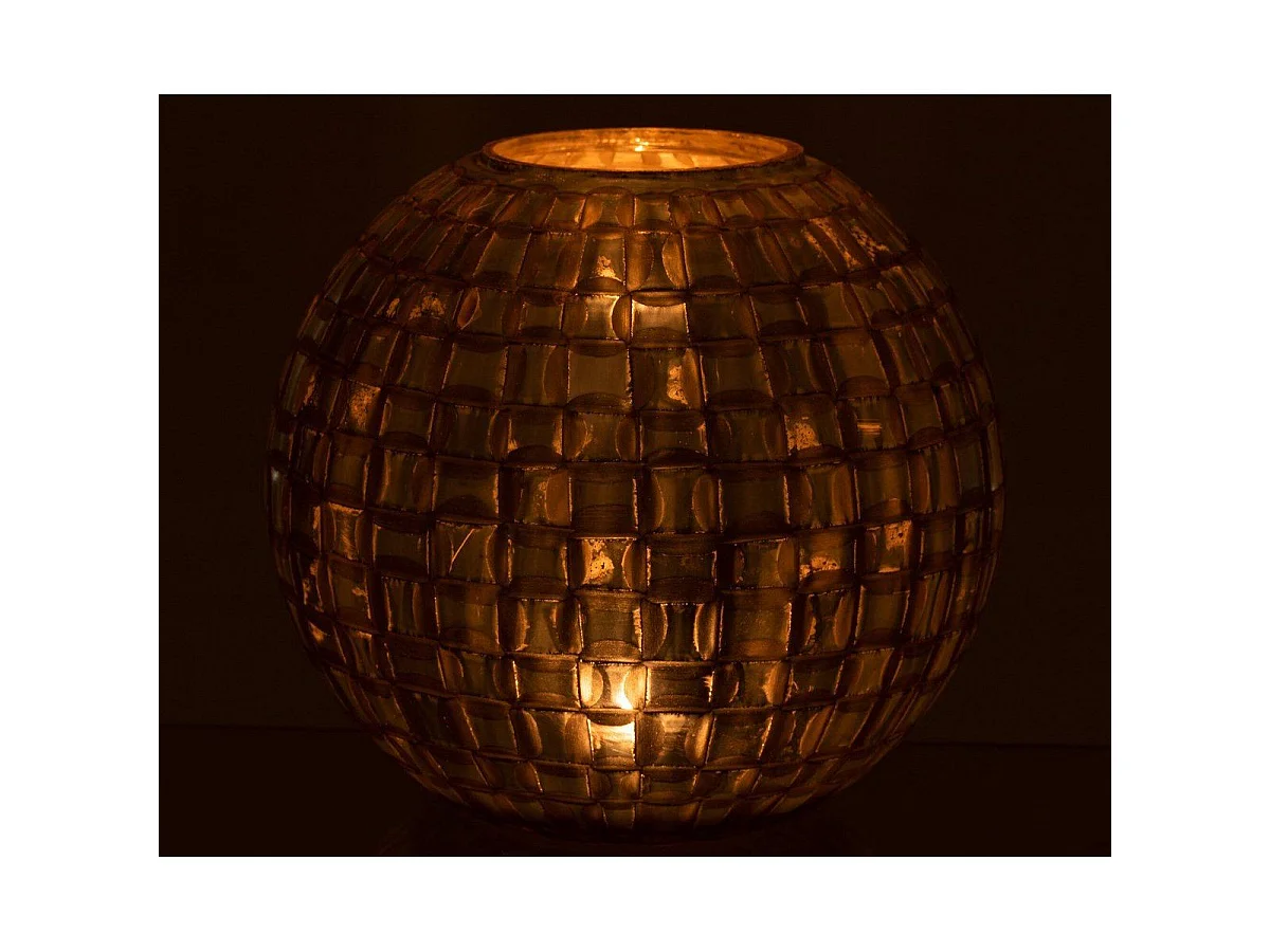 Photophore Déco en Verre "Alara" 29cm Gris