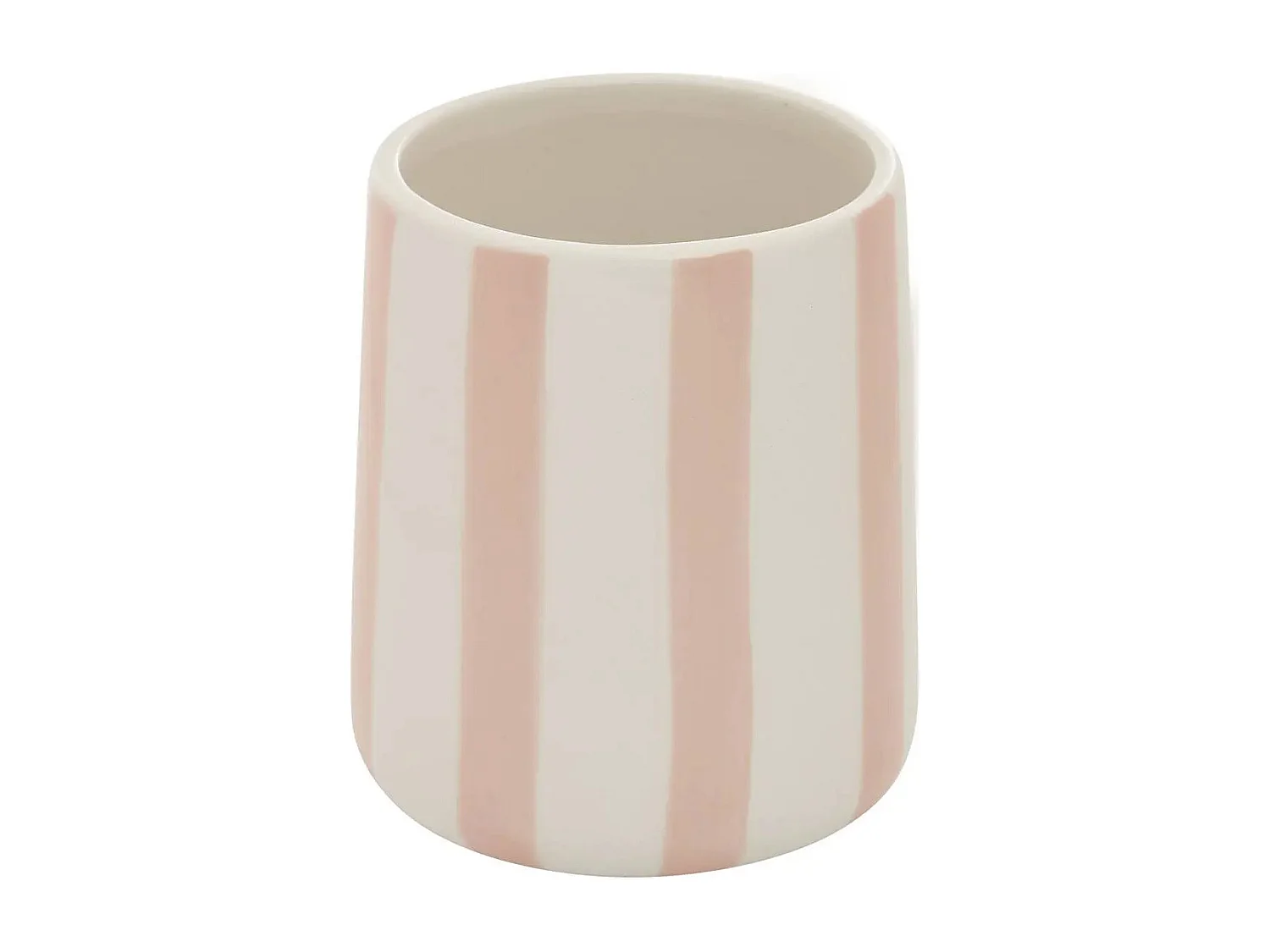 Gobelet Brosse à Dents en Céramique "Strio" 10cm Rose