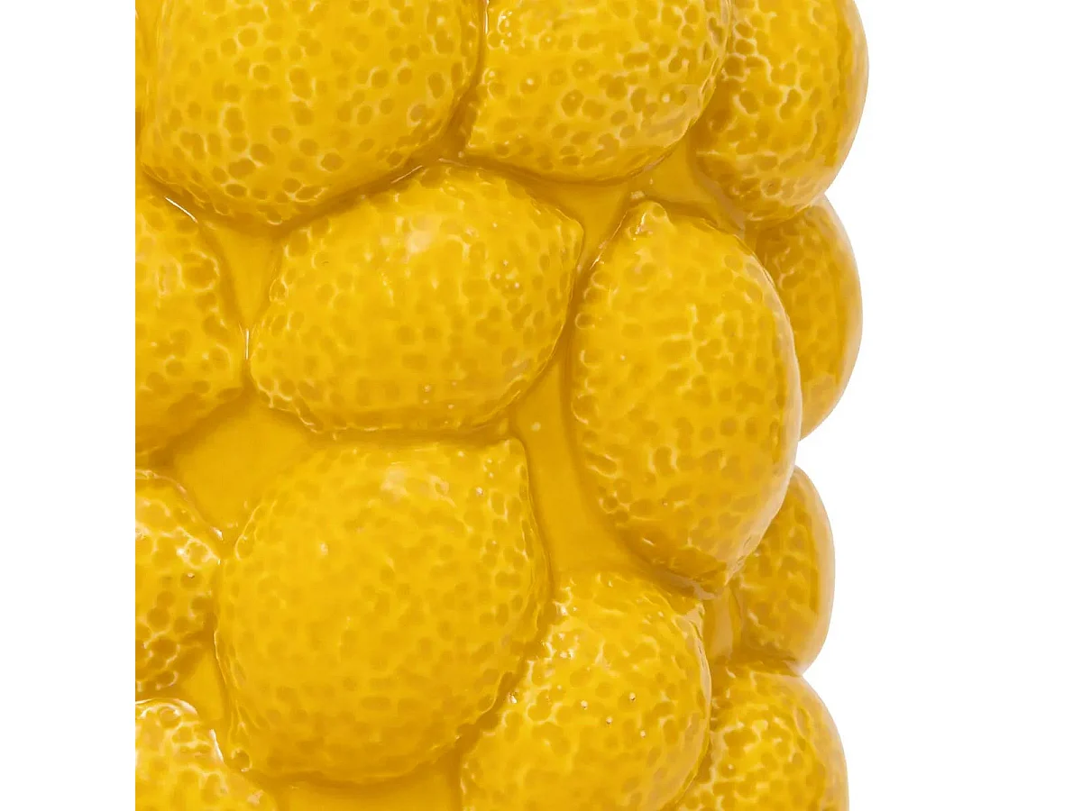 Vase Citron en Céramique "Yucatan" 18cm Jaune