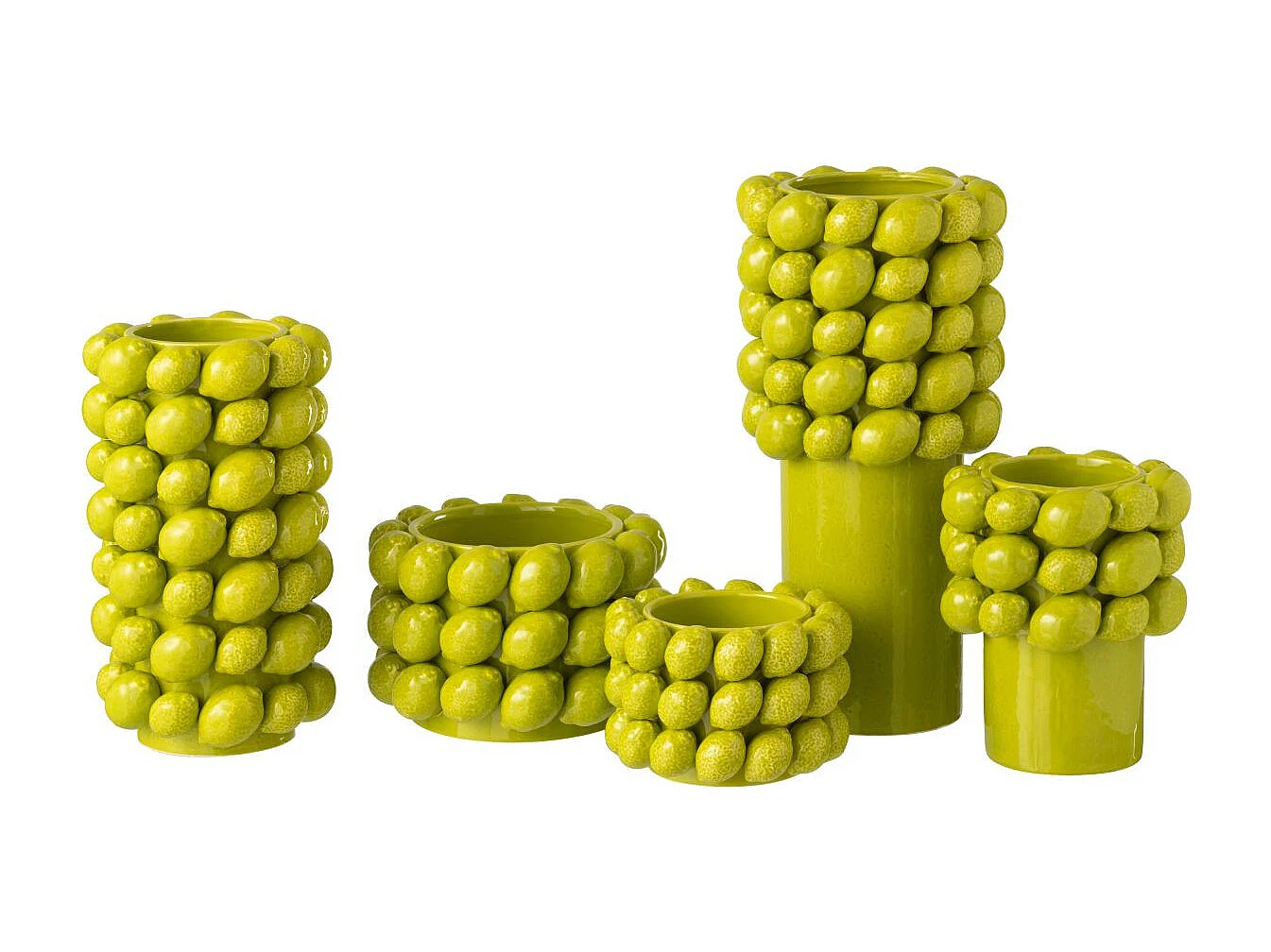 Vase Déco en Céramique "Citron" 34cm Vert