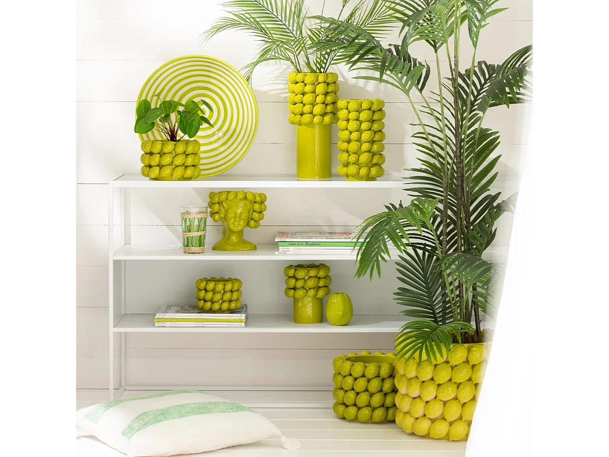 Vase Déco en Céramique "Citron" 34cm Vert