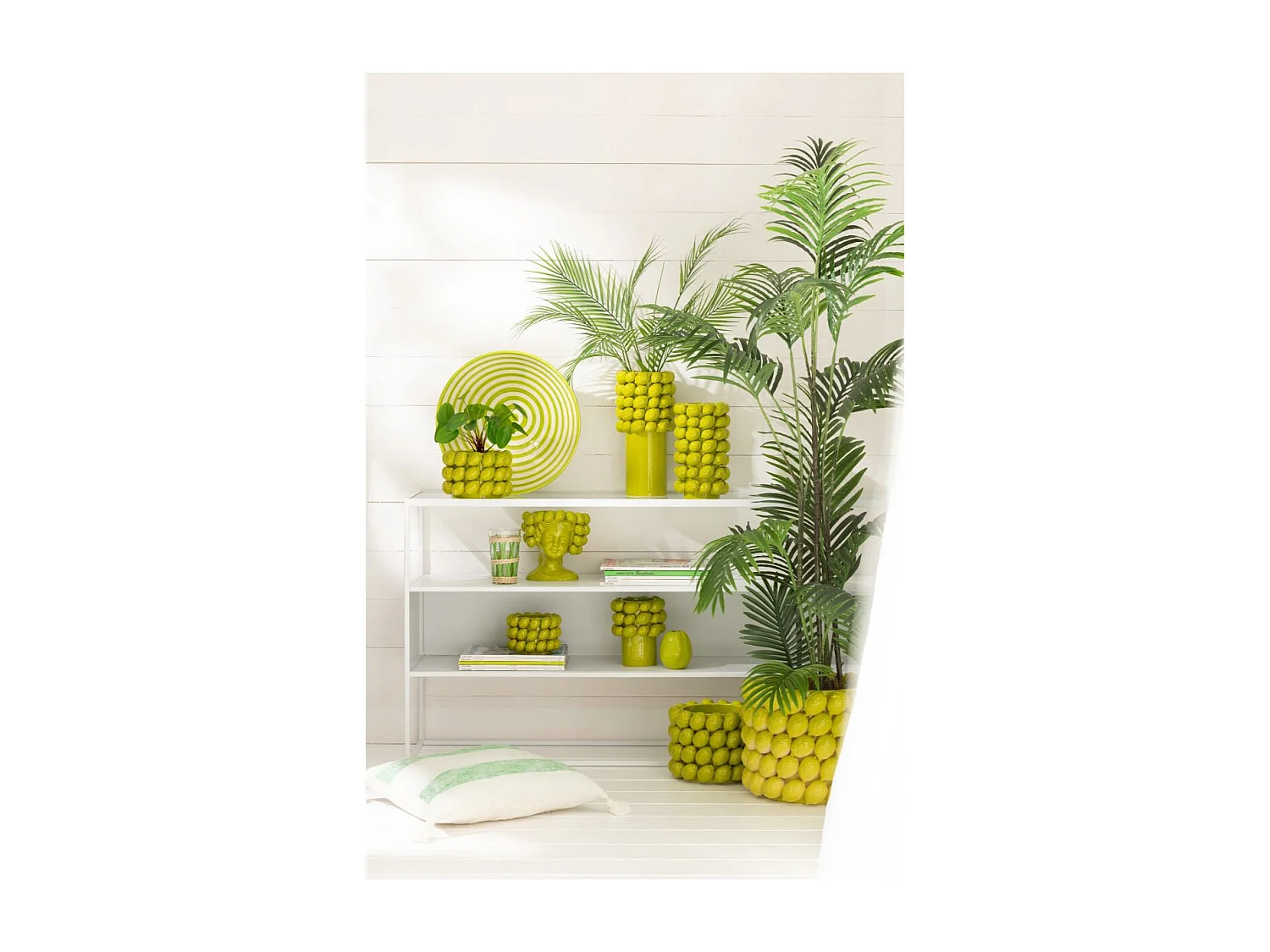Vase Déco en Céramique "Citron" 34cm Vert