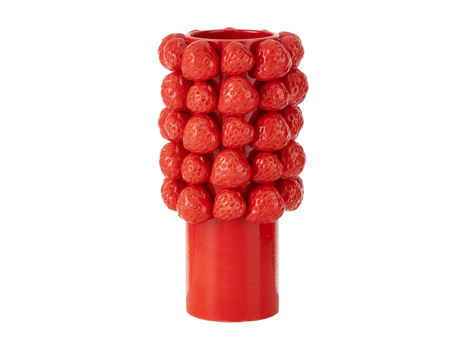 Vase Déco en Céramique "Fraise" 34cm Rouge