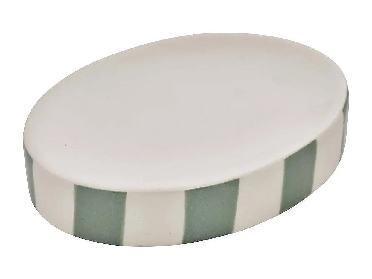 Porte-Savon en Céramique "Strio" 13cm Vert Céladon