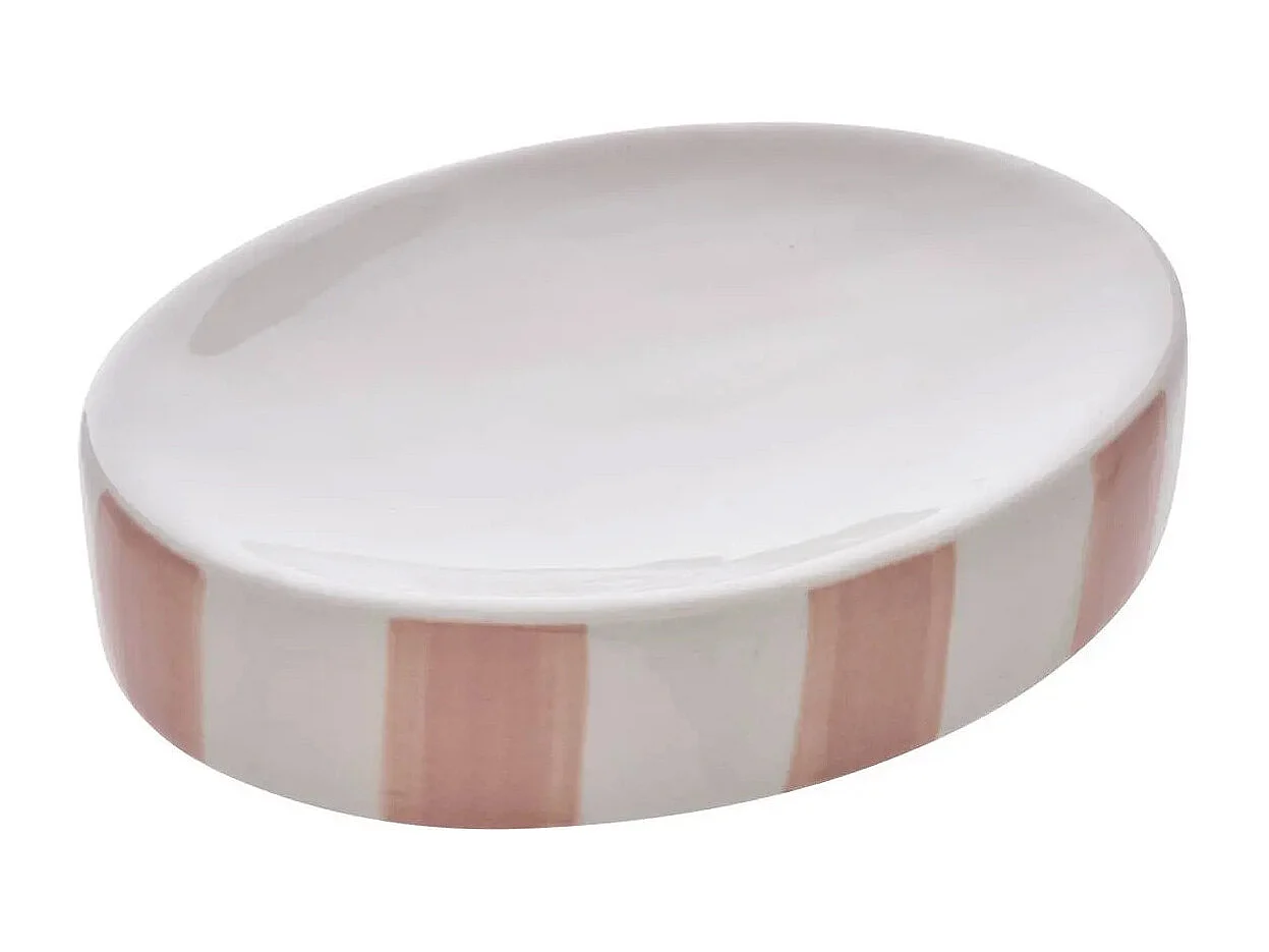 Porte-Savon en Céramique "Strio" 13cm Rose