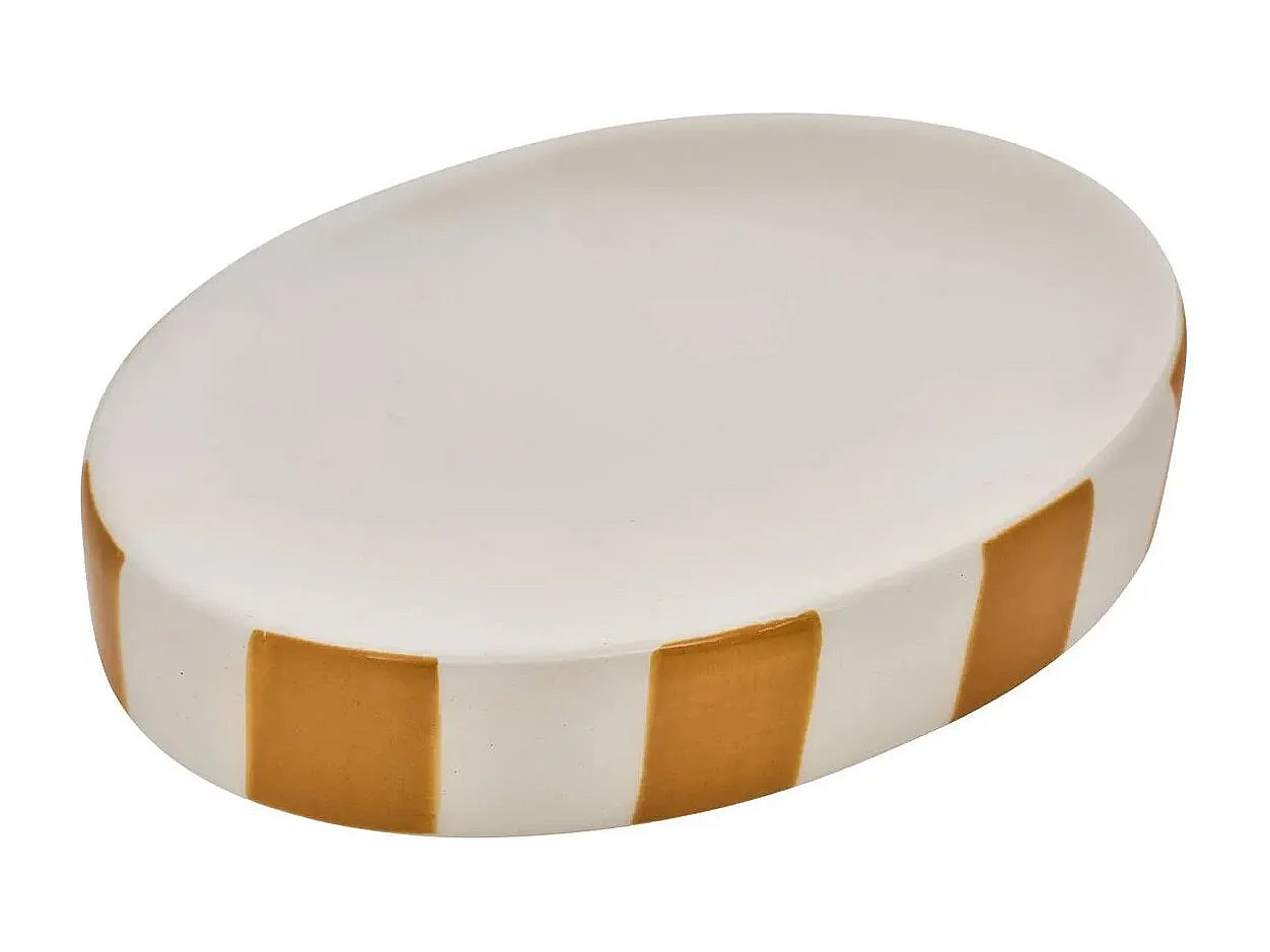 Porte-Savon en Céramique "Strio" 13cm Jaune