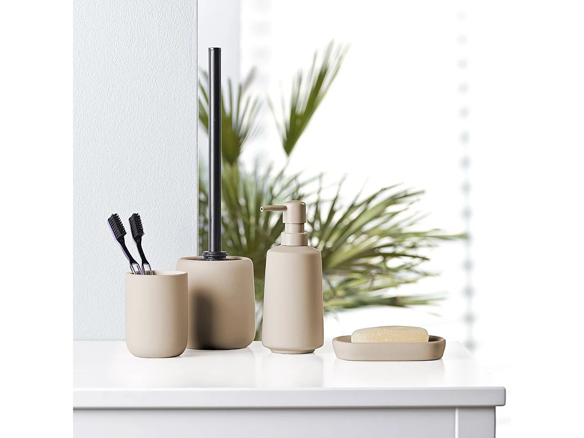 Brosse WC en Céramique "Ceralia" 38cm Taupe