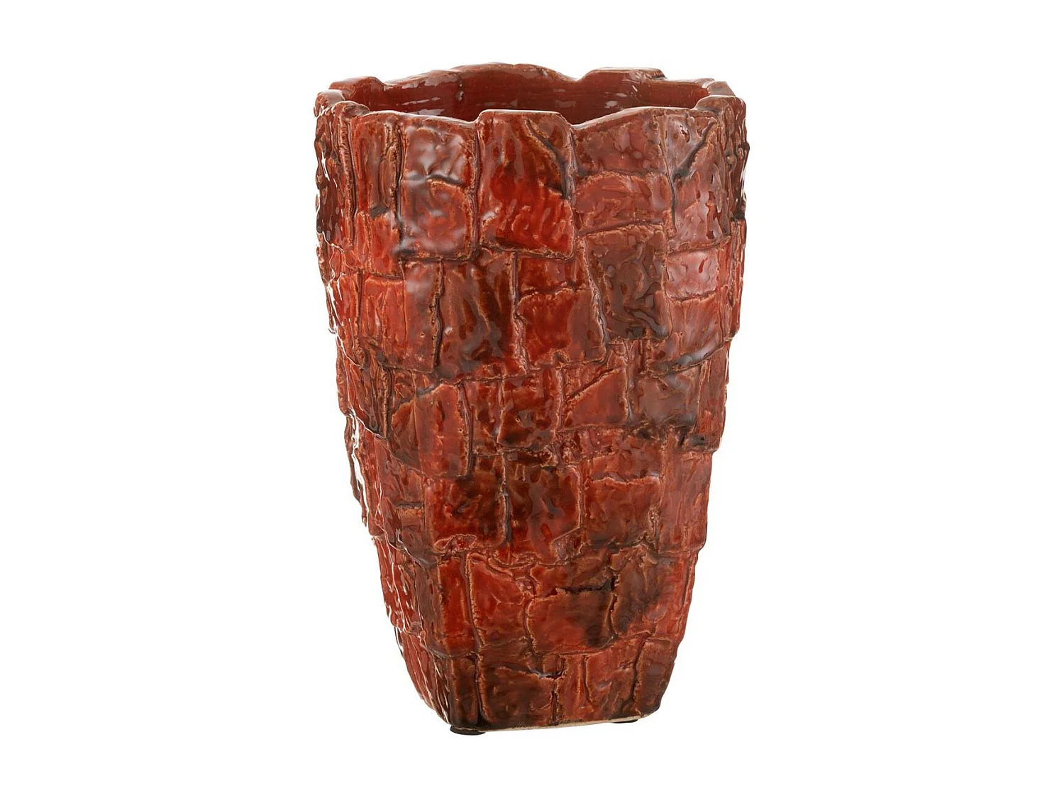 Vase Design en Céramique "Akane" 36cm Rouge