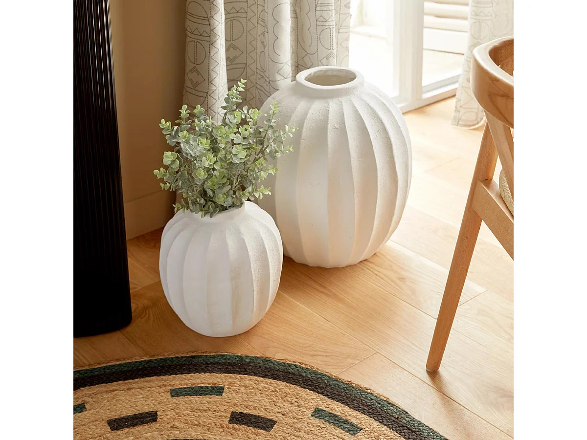 Vase Boule en Céramique "Amia" 28cm Blanc