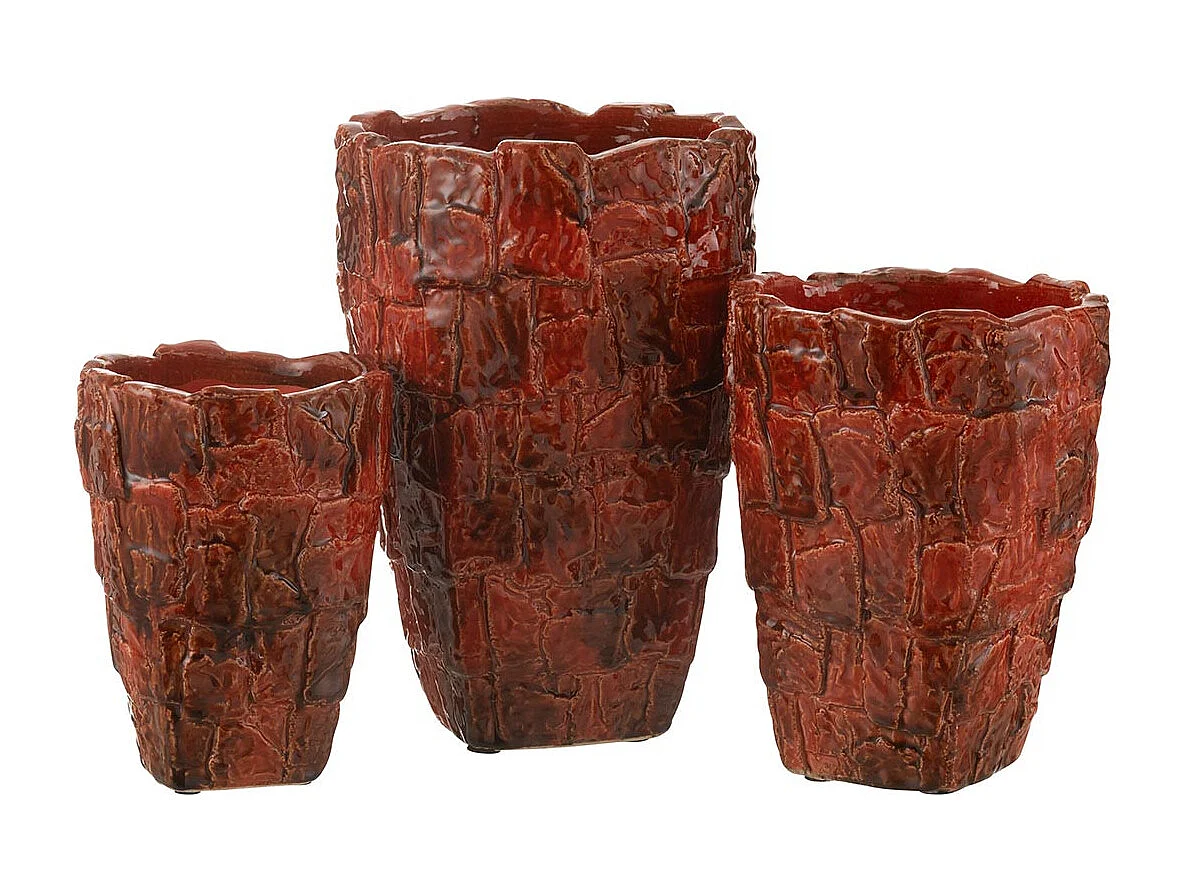 Vase Design en Céramique "Akane" 24cm Rouge