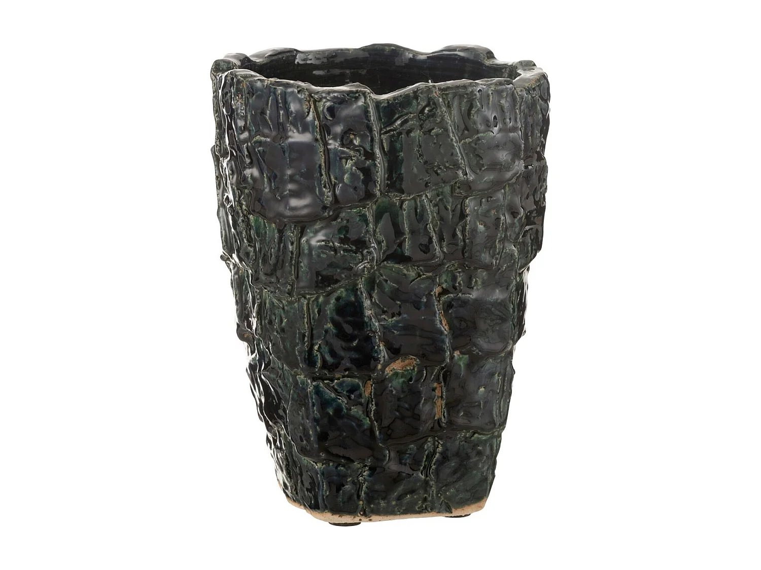 Vase Design en Céramique "Akane" 28cm Vert Pétrole