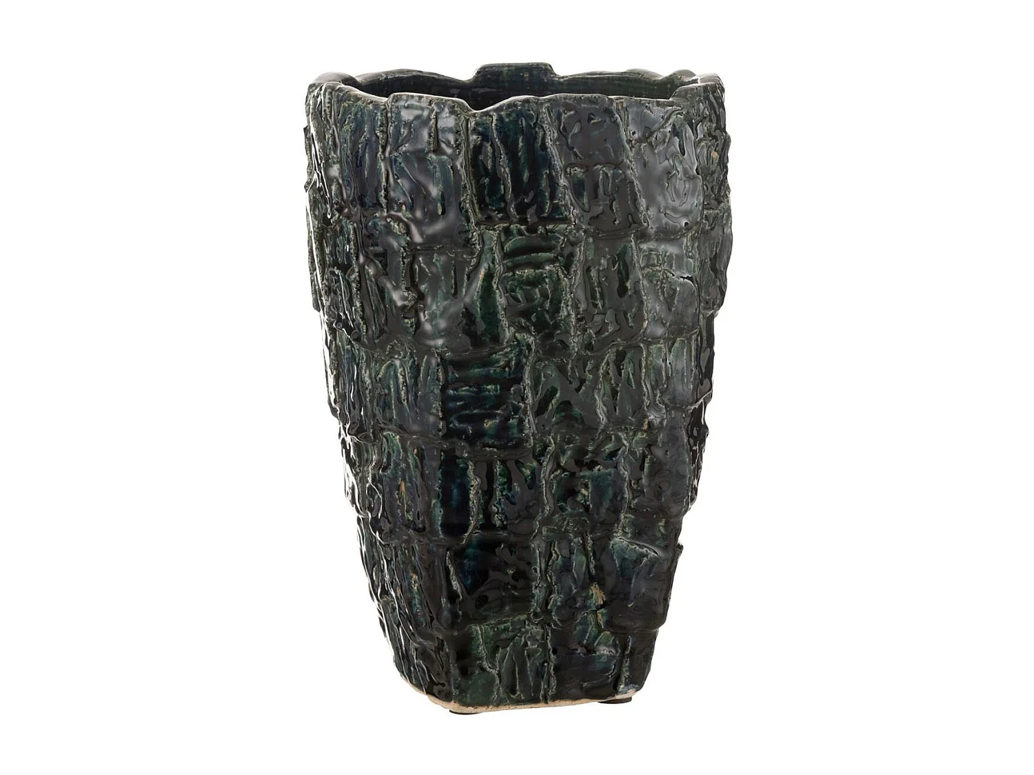 Vase Design en Céramique "Akane" 36cm Vert Pétrole