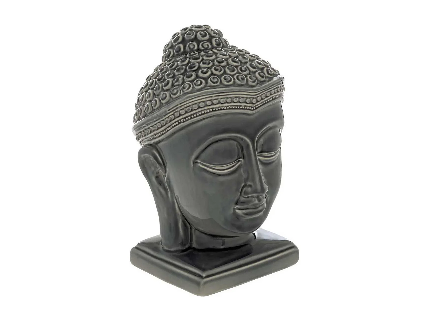 Tête Bouddha Déco en Céramique "Yola" 22cm Gris