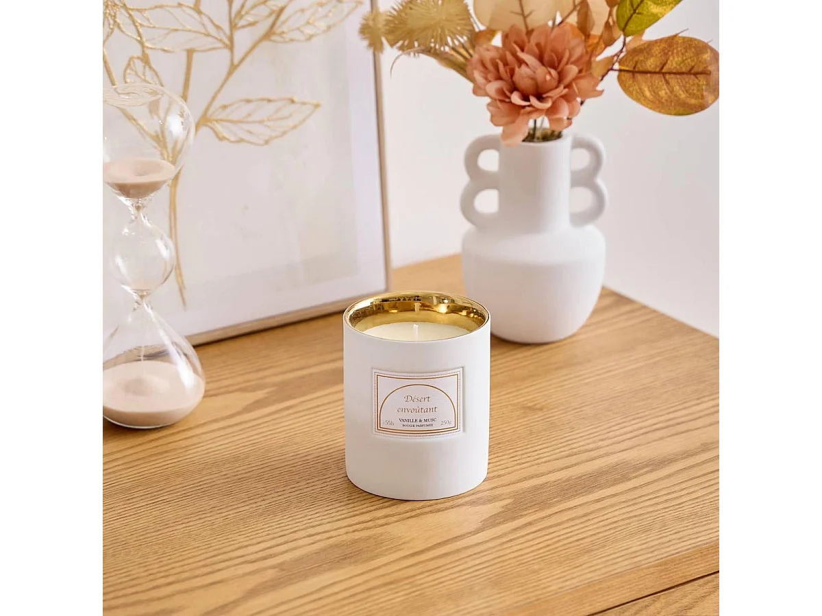 Bougie Parfumée en Céramique "Lucia" 250g Santal & Rose