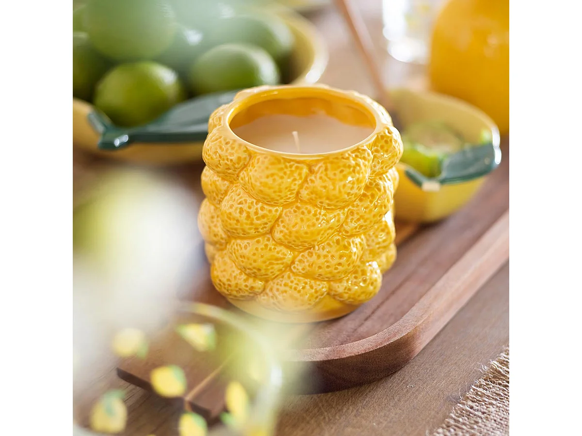Bougie Parfumée Citron en Céramique "Yucatan" 330g Agrumes
