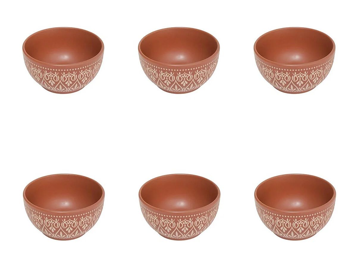 Lot de 6 Coupelles en Céramique "Inès" 12cm Terracotta