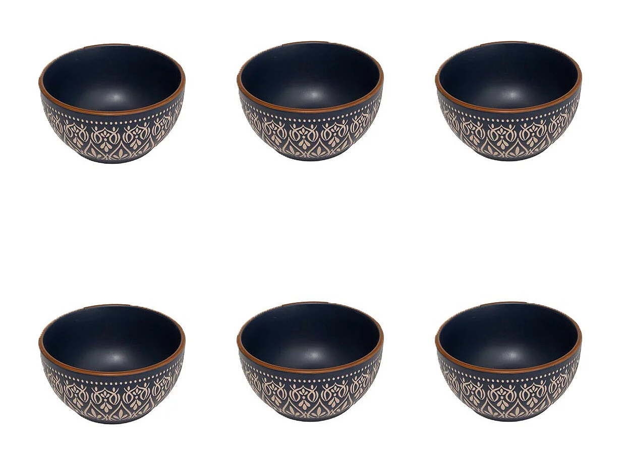 Lot de 6 Coupelles en Céramique "Inès" 12cm Bleu